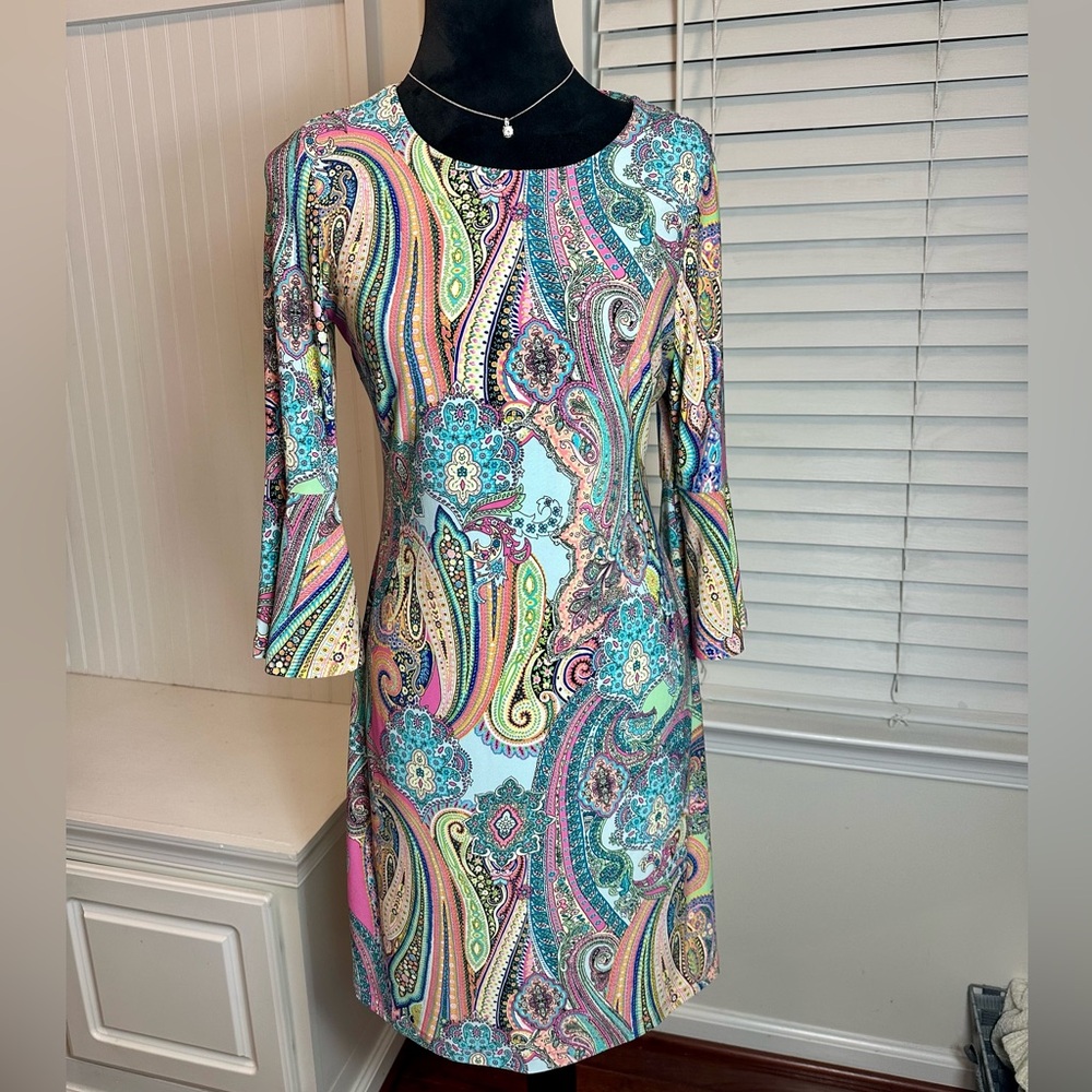 Tommy Hilfiger colorful dress with bell sleeve